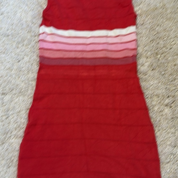 Like new bandage dress short mini dress pink white coral small stretchy club - Picture 3 of 3